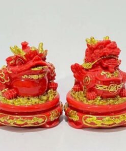 Cặp Cóc Ngậm Tiền Và Tỳ Hưu Phong Thủy - Màu Đỏ