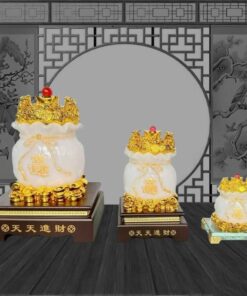 Túi Tiền Vàng Kim Bảo Tài Lộc, Túi Tiền Phong Thủy May Mắn Trang Trí Nhà Decor Phòng - Màu Trắng