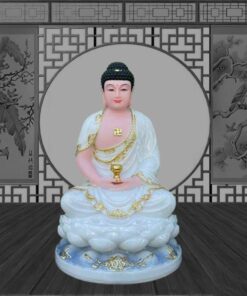 Tượng Phật A Di Đà Ngồi Đài Sen -Màu Trắng