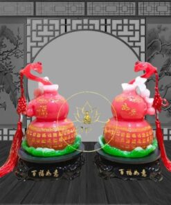 Hồ Lô Hút Tài Lộc Đế Gỗ - Món Quà Ý Nghĩa Cho Tân Gia, Khai Trương - Màu Đỏ