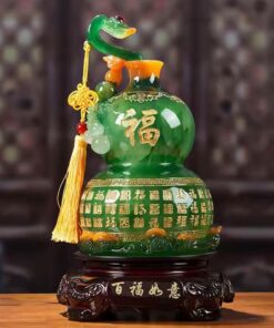 Hồ Lô Hút Tài Lộc Đế Gỗ - Món Quà Ý Nghĩa Cho Tân Gia, Khai Trương - Màu Xanh