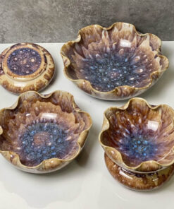 Bát Minh Đường Tụ Thuỷ - Bát Thả Hoa Tắm Phật- Màu Hoàng Thổ