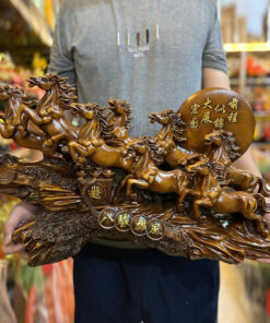 Tượng Bát Mã Đòng Điếu Giả Gỗ