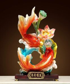 Tượng Cá Chép Song Ngư Nhả Ngọc