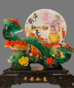 Tượng Gậy Như Ý Đồng Điếu Phong Thuỷ -Màu Xanh