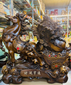 Tượng Ngựa Kéo Cải Giả Gỗ Cao Cấp