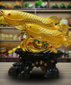Tượng Cá Kim Long Mẫu Tử Giả Vàng