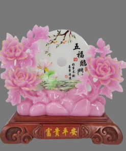 Tượng Đồng Điếu Hoa Mẫu Đơn - Màu Hồng