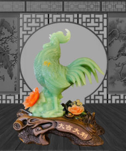 Tượng Gà Trống Phong Thủy Ngọc Xanh