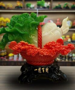 Tượng Giỏ Bắp Cải Xanh- Màu Đỏ