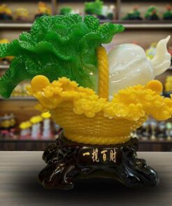 Tượng Giỏ Bắp Cải Xanh- Màu Vàng