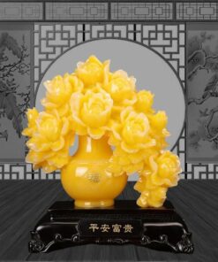 Tượng Hoa Mẫu Đơn Phong Thủy - Màu vàng