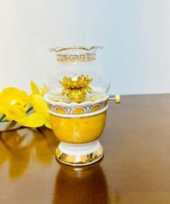 Hũ Muối Gạo Nước Trên Ban Thờ Men Vân Đá - Màu Vàng