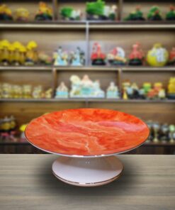 Mâm Bồng Ngũ Quả Men Vân Đá - Màu Đỏ