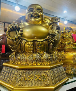 Tượng Di Lặc Cầm Gậy Như Ý - Giả Đồng