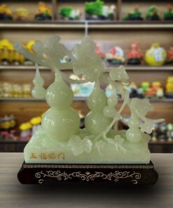 Tượng Phong Thủy Hồ Lô Ngũ Phúc Bạch Ngọc