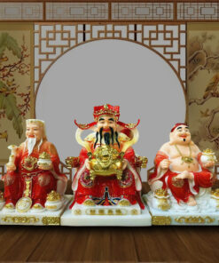 Bộ Ba Tượng Ông Thần Tài-Thổ Địa-Thần Phát Cầm Bát Tụ Bảo