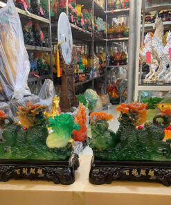 Cặp Kỳ Lân Bắp Cải Và Hồ Lô 32x35cm - Màu Xanh