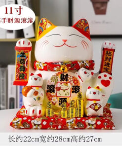 Mèo Thần Tài Vẫy Tay Chiêu Tài Chiêu Lộc Cao 27cm