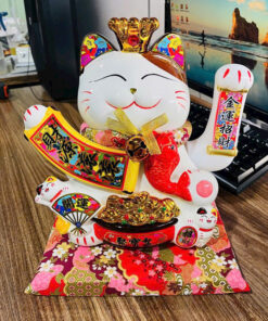 Mèo Thần Tài Vẫy Tay Đế Vương Cá Chép Đỏ