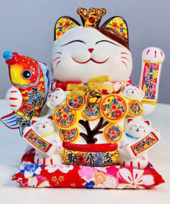 Mèo Thần Tài Vẫy Tay Đế Vương Cá Chép Nhả Ngọc