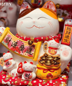 Mèo Thần Tài Vẫy Tay Kinh Doanh Hưng Thịnh Cao 27cm