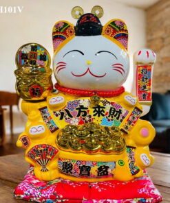 Mèo Thần Tài Vẫy Tay Màu Vàng Phát Tài Phát Lộc