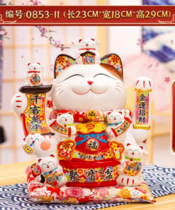 Mèo Thần Tài Vẫy Tay Ôm Túi Vàng