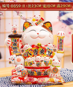 Mèo Thần Tài Vẫy Tay Tụ Bảo Bồn