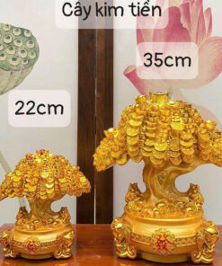 Tượng Cây Tiền Hũ Tiền Kim Bảo Cao 22-35-43cm