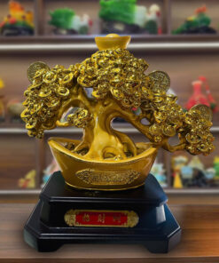 Tượng Cây Tiền Thỏi Vàng Cao 35x25cm