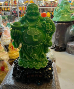 Tượng Di Lặc Đá Giả Ngọc Cao 64x33cm - Màu Xanh