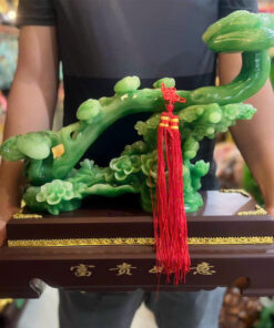 Tượng Gậy Như Ý Phong Thủy 45x48cm - Màu Xanh