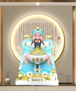 Tượng Ông Thần Phát-Thần Tiền Đế Vuông - Màu Xanh