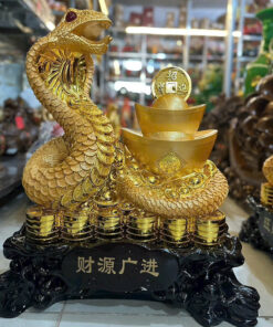 Tượng Rắn Quấn Thỏi Vàng