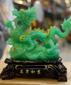 Tượng Rồng Gậy Như Ý 33x33cm - Màu Xanh