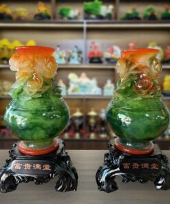 Cặp Lục Bình Phong Thủy Màu Xanh Ngọc Cao 50Cm