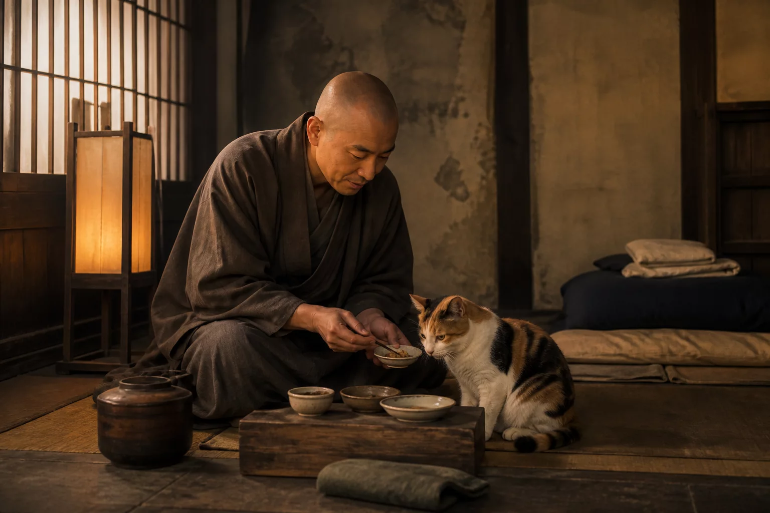 Vị thầy tu và mèo Tama