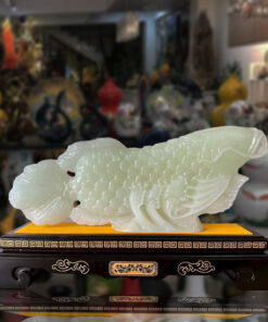 Tượng Cá Rồng 27x50x13cm - Màu Trắng