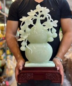 Tượng Hồ Lô Phong Thủy Bạch Ngọc 48X26Cm