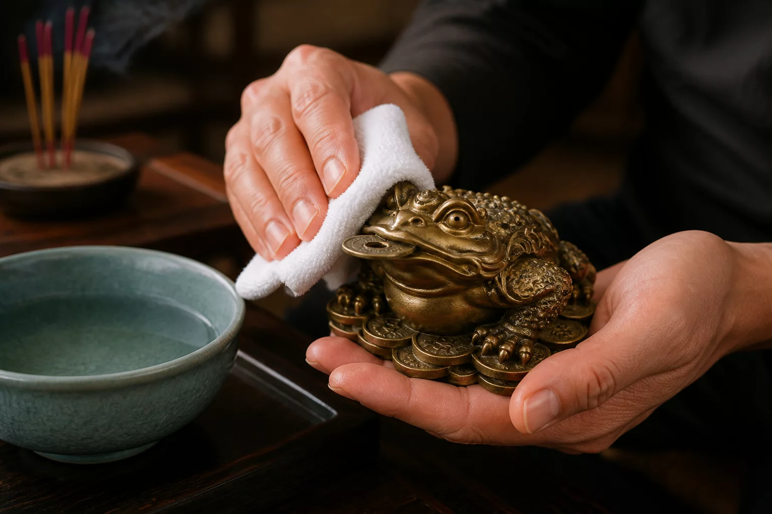 Vệ sinh Cóc ngậm tiền trước khi khai quang