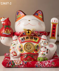 Mèo Thần Tài Vẫy Tay May Mắn Song Hành Cao 32cm