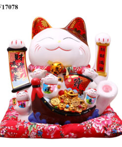 Mèo Thần Tài Vẫy Tay Thuận Buồm Xuôi Gió Cao 32cm