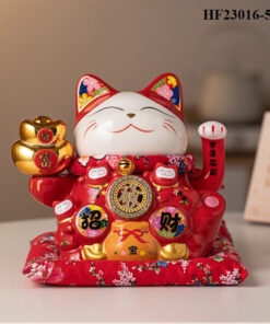 Mèo Thần Tài Vẫy Tay Vạn Phát Cao 25cm - Màu Đỏ