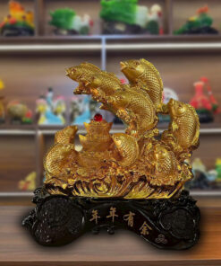 Tượng Cá Chép Cửu Ngư Quần Hội - Đĩnh Vàng