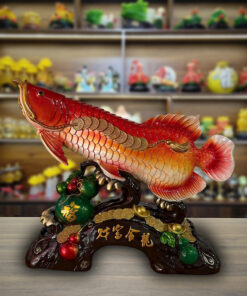 Tượng Cá Rồng Hồ Lô - Màu Đỏ