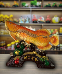 Tượng Cá Rồng Hồ Lô - Màu Vàng