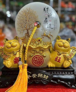 Tượng Mèo Thần Tài Túi Tiền Ngọc Bội