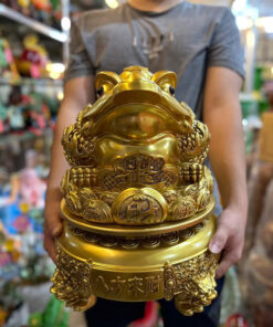 Tượng Thiềm Thừ Cóc Ngậm Tiền Giả Đồng 45x45cm