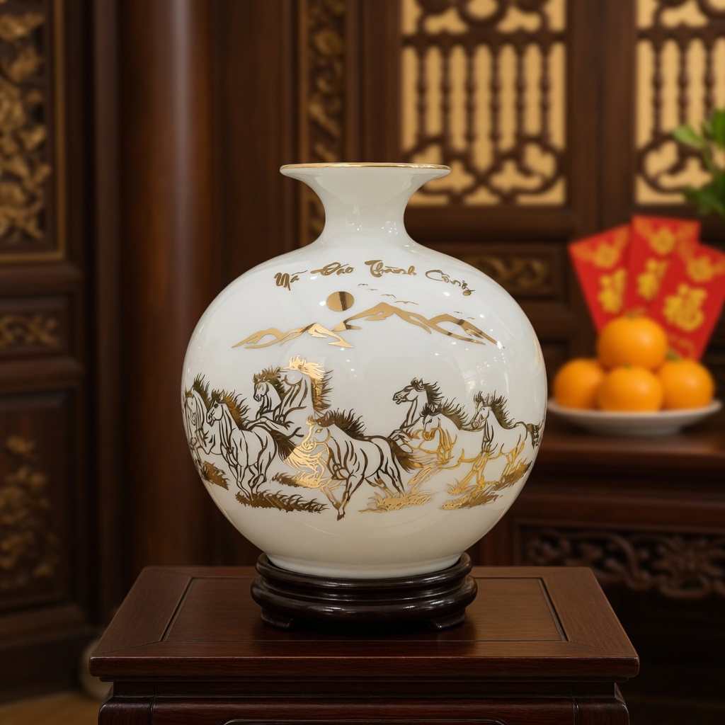 Bình Hút Lộc Mã Đáo Thành Công Màu Trắng